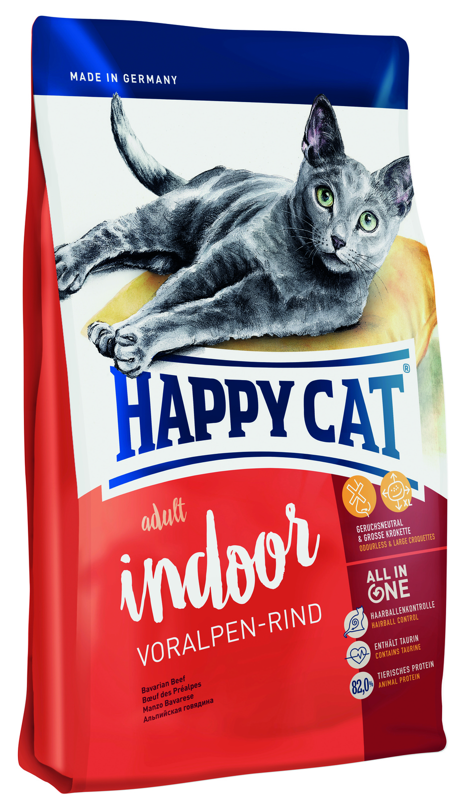 

Сухой корм для кошек Happy Cat "Эдалт ИНДОР" c альпийской говядиной ФитВелл (1,4 кг)