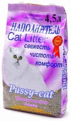 Комкующийся наполнитель, 4,5л Pussy-Cat
