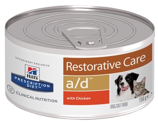 Prescription Diet a/d Restorative Care, влажный диетический корм для собак и кошек при реабилитации после болезней, с курицей Hill's вет.консервы