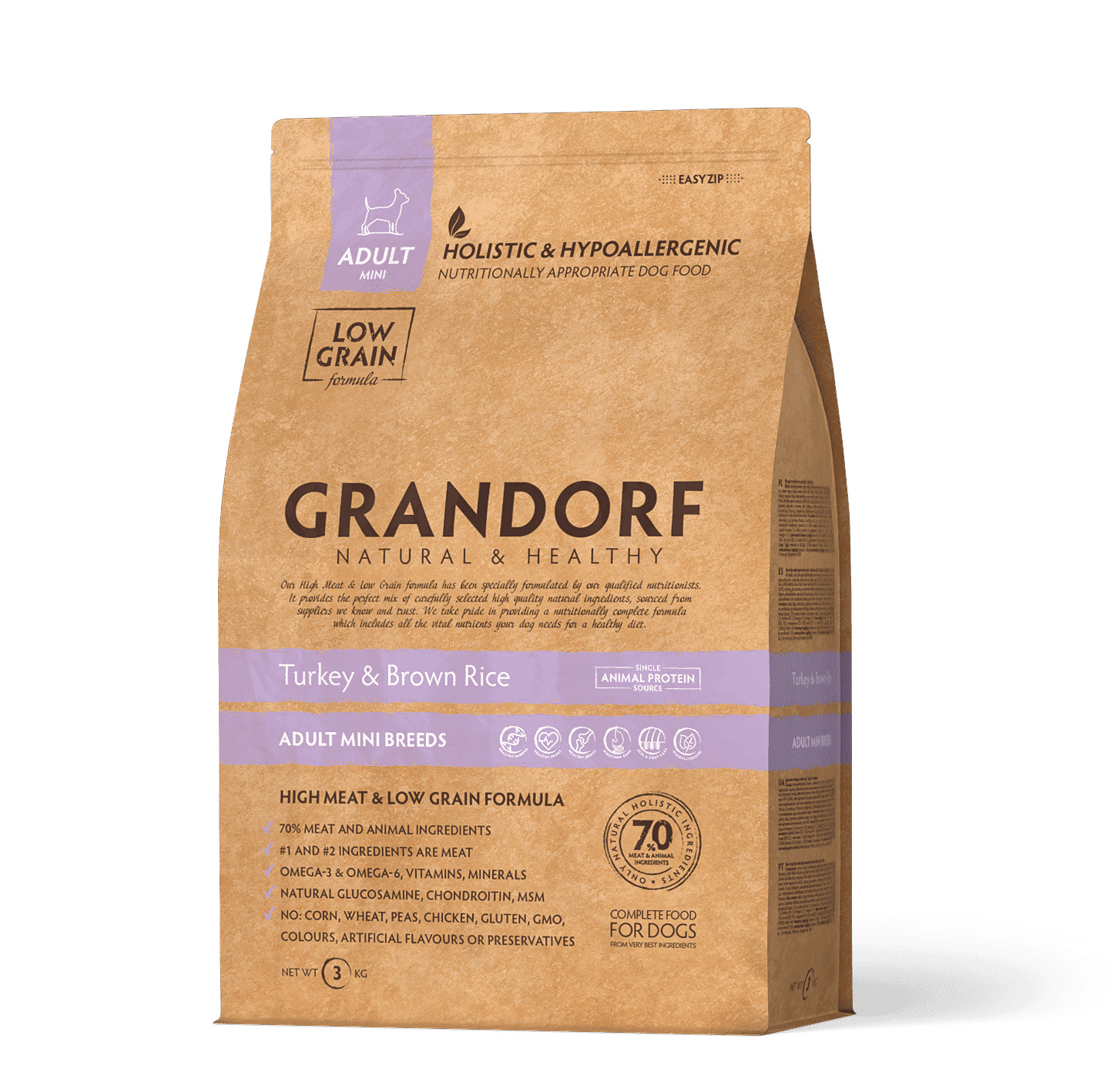 Корм Grandorf для взрослых собак мелких пород: индейка с рисом (1 кг) Grandorf Корм Grandorf для взрослых собак мелких пород: индейка с рисом (1 кг) - фото 3