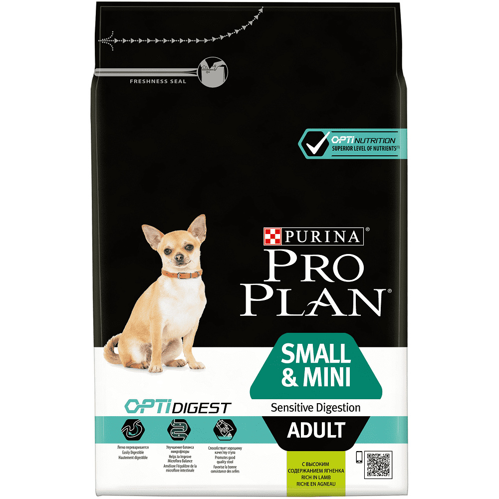 Для взрослых собак малых пород с чувствительным пищеварением, ягненок (3 кг) Purina Pro Plan Для взрослых собак малых пород с чувствительным пищеварением, ягненок (3 кг) - фото 1