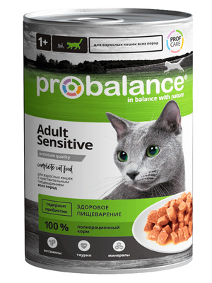 Консервы для кошек всех пород с чувствительным пищеварением Probalance