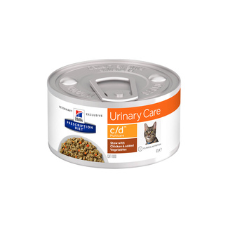  Prescription Diet c/d Multicare, влажный диетический корм в виде рагу для кошек при профилактике мочекаменной болезни (мкб), с курицей и добавлением овощей  Hill's вет.консервы