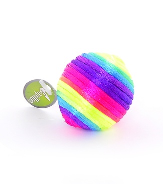 Игрушка для кошек "Радужный мячик" с погремушкой, 3,5 см, текстиль