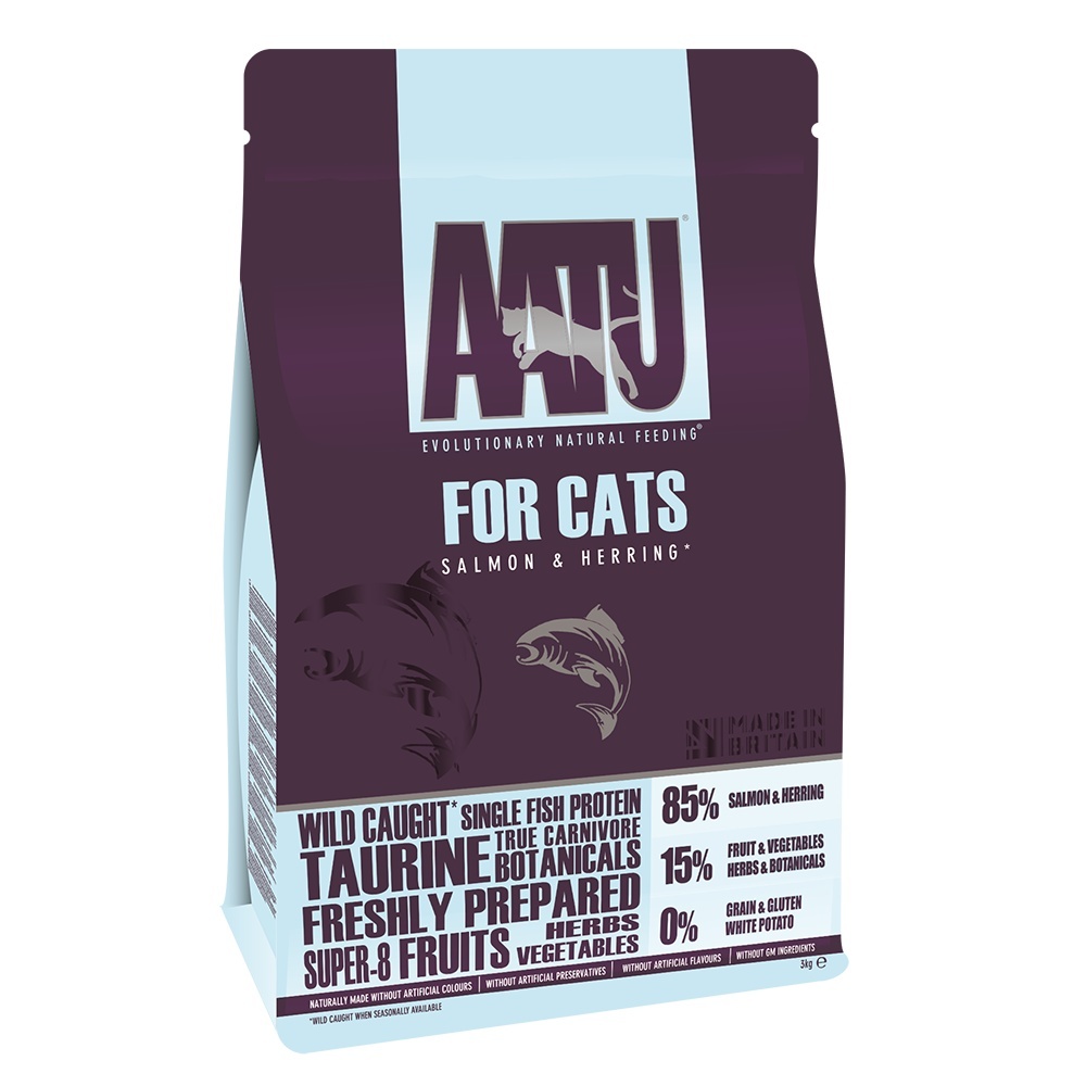 Корм для взрослых кошек с лососем и сельдью (8 кг) AATU Корм для взрослых кошек с лососем и сельдью (8 кг) - фото 1