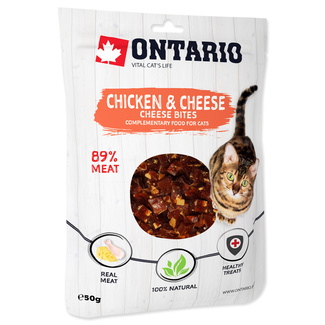 лакомство для кошек кусочки курицы и сыра Ontario