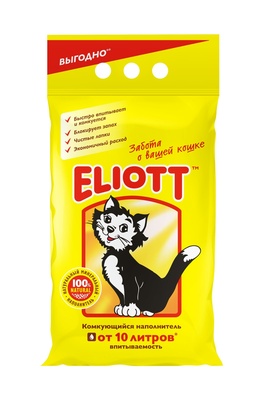 Наполнитель для кошачьего туалета, минеральный комкующийся Eliott