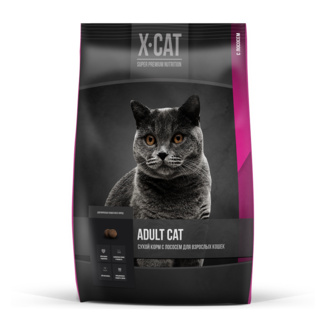 Сухой корм  для взрослых кошек с лососем X-CAT