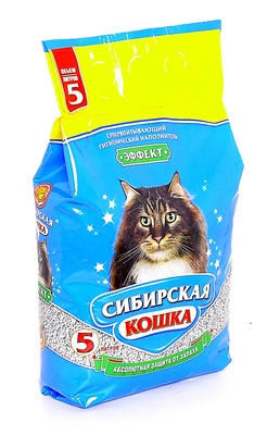 Впитывающий наполнитель "Эффект", 5л Сибирская кошка