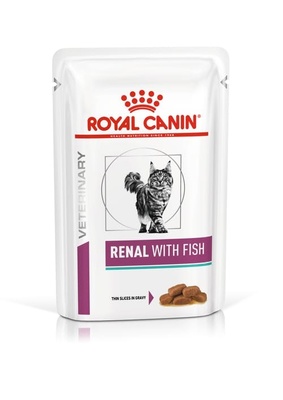 Кусочки в соусе для кошек при лечении почек, с рыбой Royal Canin (вет. паучи)
