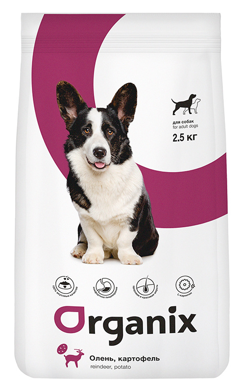 ORGANIX сухой корм для взрослых собак с олениной и картофелем (18 кг)