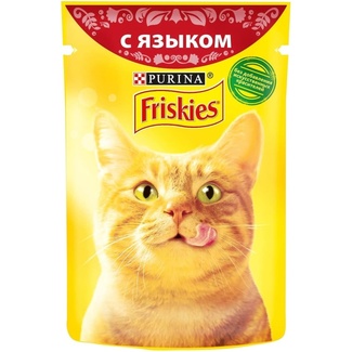 Влажный корм для взрослых кошек, с языком в подливе Friskies
