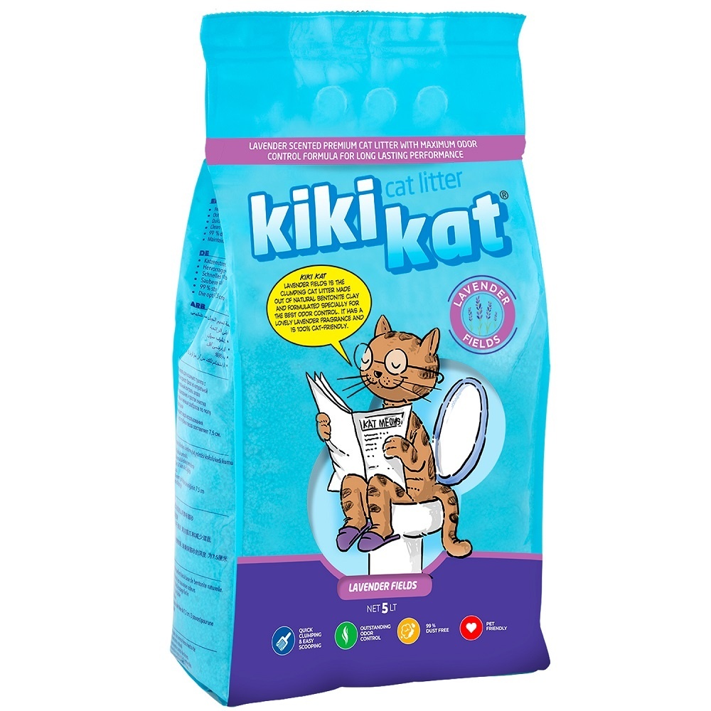 KikiKat бентонитовый наполнитель для кошачьего туалета супер-белый комкующийся с ароматом 