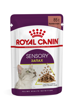  Sensory консервированный полнорационный корм для взрослых кошек (от 1 года до 7 лет), стимулирующий обонятельные рецепторы, кусочки в соусе 56129 Royal Canin
