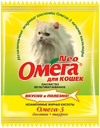 Омега Neo витамины для кошек с биотином и таурином,15 таб.(саше)