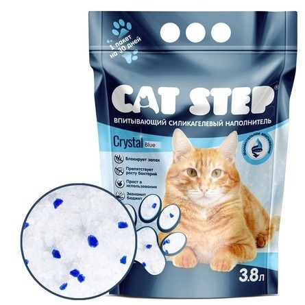 Впитывающий  силикагелевый наполнитель, Crystal Blue (6,97 кг) Cat step Впитывающий  силикагелевый наполнитель, Crystal Blue (6,97 кг) - фото 2