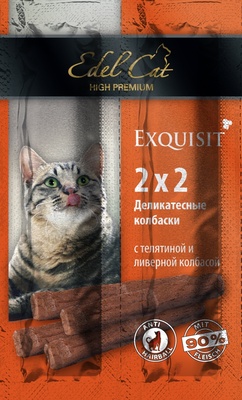 Колбаски-мини для кошек телятина с ливерной колбасой, 4 шт. по 2 г Edel Cat