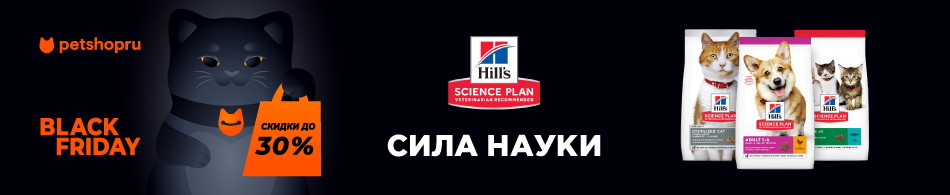 Скидки до 30% на корма Hill's Science Plan!