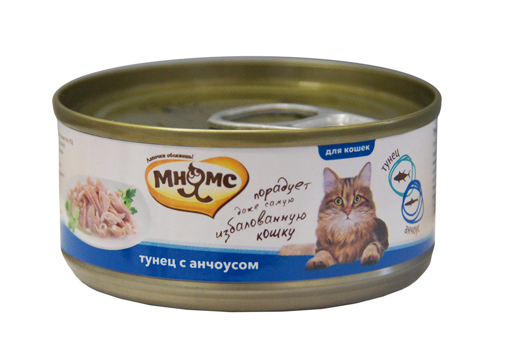 

Мнямс консервы для кошек: Тунец с анчоусами в нежном желе (70 г)
