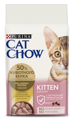для котят, с высоким содержанием домашней птицы Cat Chow