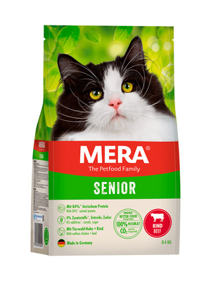 Сухой корм для пожилых кошек с говядиной  MERA