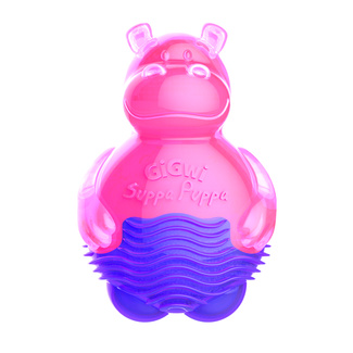 Бегемотик, игрушка с пищалкой,розовый, 9 см GiGwi