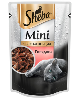 Влажный корм для кошек Sheba Mini с говядиной