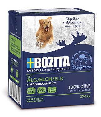 Кусочки в желе для собак с мясом лося Bozita