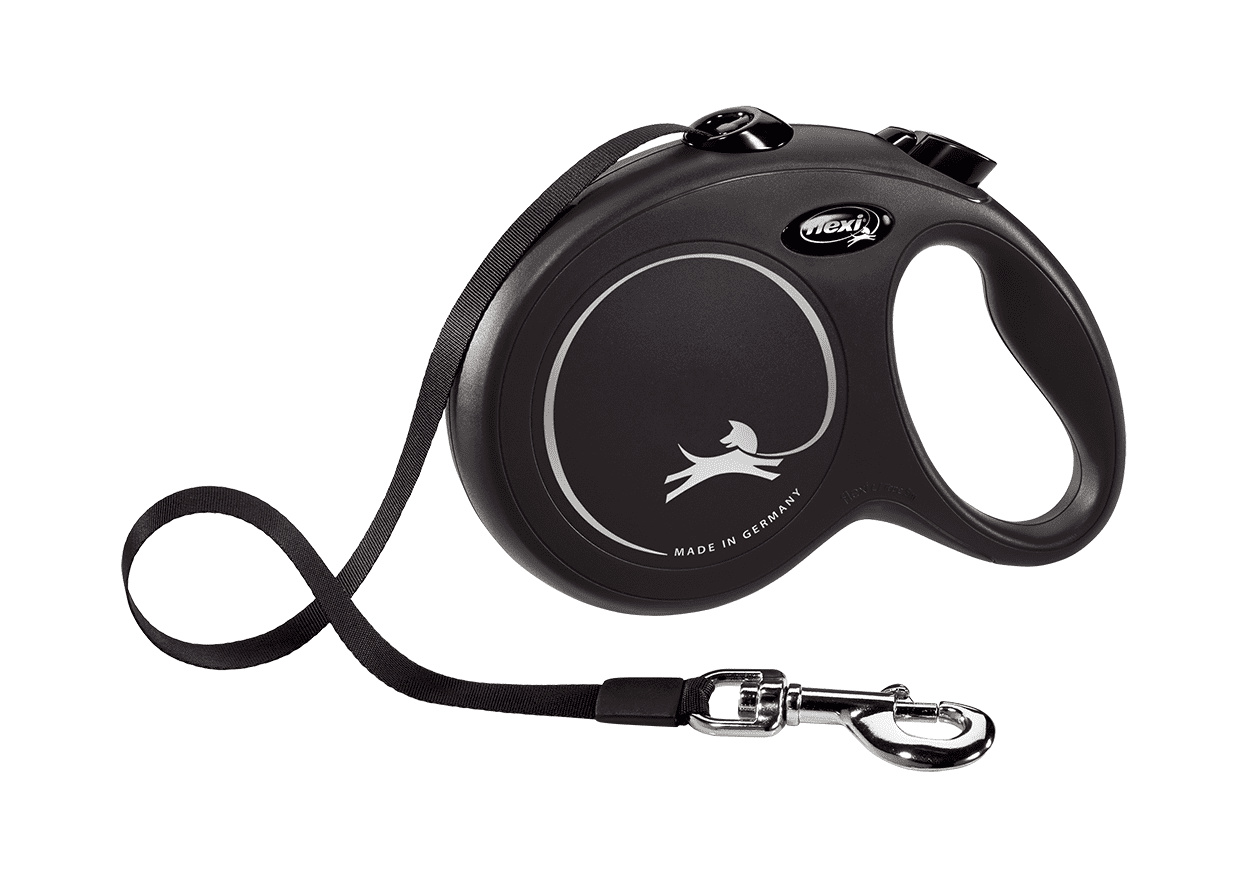 Flexi рулетка-ремень для собак, черная (50 г)