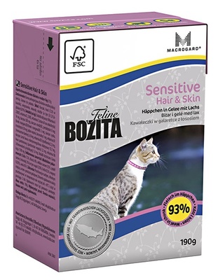 Кусочки в желе для кожи и шерсти кошек с лососем Bozita