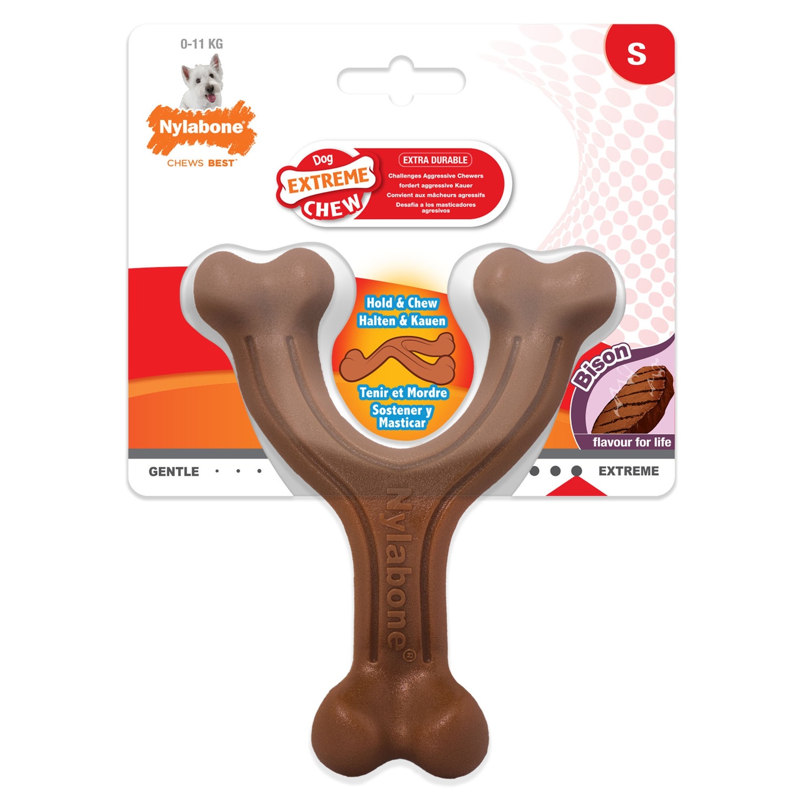 

Nylabone грудная косточка экстра-жесткая, с ароматом бизона (S)