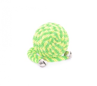 Игрушка для кошек "Мячик" с бубенчиком, зеленый, нейлон, 5 см