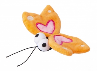Игрушка для кошек: плюшевая бабочка с кошачьей мятой, оранжевая