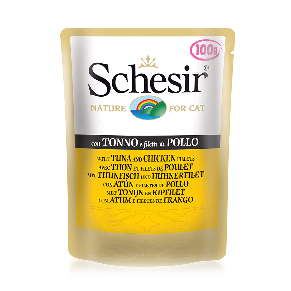 

Schesir паучи с тунцом и цыпленком для кошек (100 г)