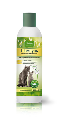 Гипоаллергенный шампунь с маточным молочком для короткошерстных кошек