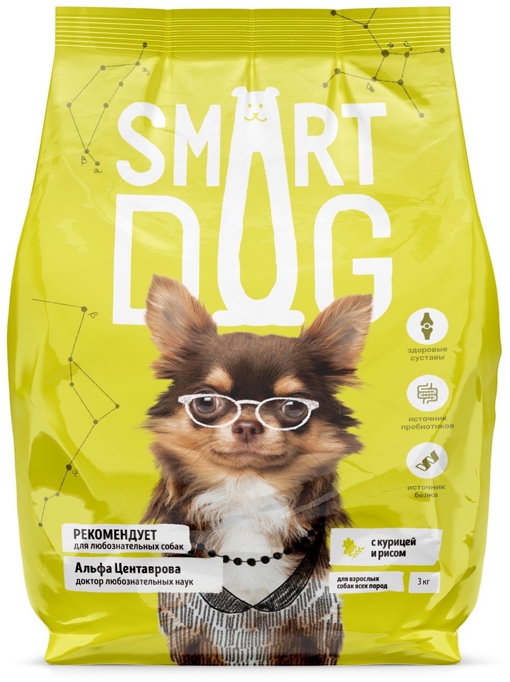 Для взрослых собак, с курицей и рисом (18 кг) Smart Dog Для взрослых собак, с курицей и рисом (18 кг) - фото 1