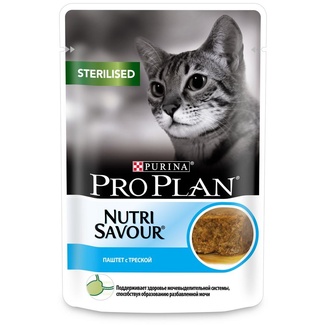  NutriSavour для взрослых стерилизованных кошек, паштет с треской