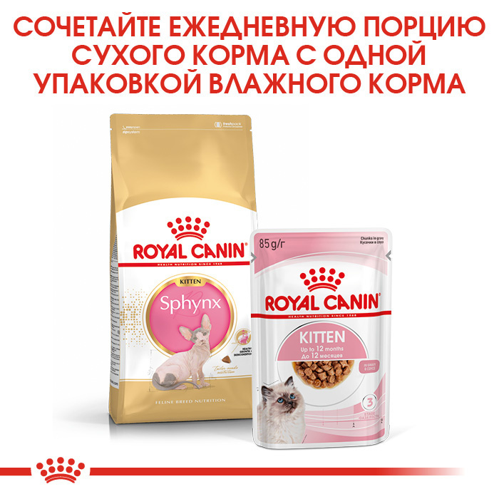 Для котят породы сфинкс: от 4 месяцев до 1 года (2 кг) Royal Canin (сухие корма) Для котят породы сфинкс: от 4 месяцев до 1 года (2 кг) - фото 4