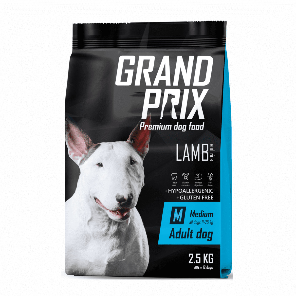 Корм Grand Prix полнорационный сбалансированный, для взрослых собак средних пород с ягненком и рисом (2,5 кг) Grand Prix - фото 1