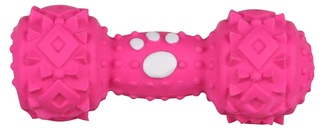 Игрушка для собак "Гантель розовая" 10 см, латекс