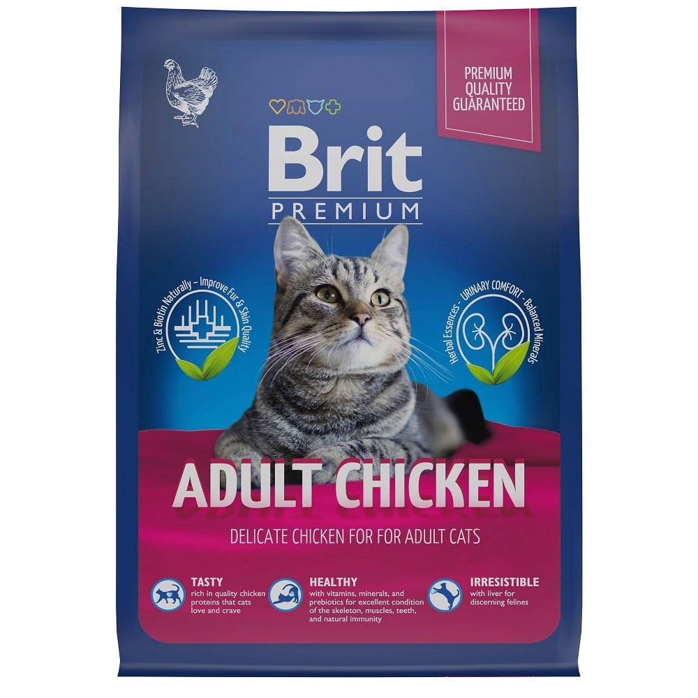 Brit сухой корм премиум класса с курицей для взрослых кошек (400 г) Brit сухой корм премиум класса с курицей для взрослых кошек (400 г) - фото 1