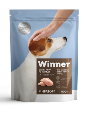 для взрослых собак малых пород, полнорационный с курицей Winner