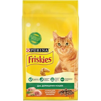 для взрослых домашних кошек, с курицей и полезными овощами Friskies