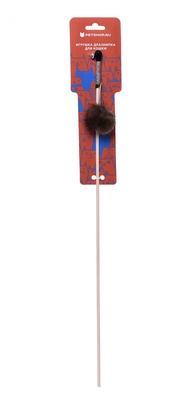 Игрушка-дразнилка для кошек "Помпон" из меха норки, на веревке