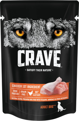 полнорационный консервированный корм для взрослых собак всех пород, с курицей Crave