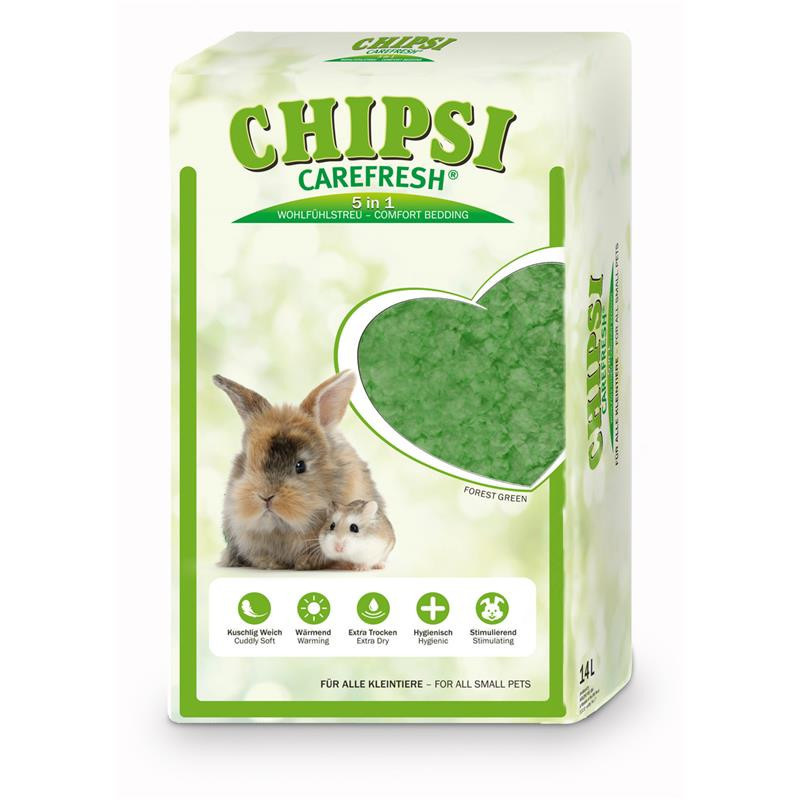 Carefresh бумажный наполнитель-подстилка для мелких домашних животных и птиц, зелёный (14 л)