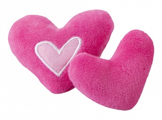 Игрушка для кошек: плюшевые сердечки с кошачьей мятой, розовые