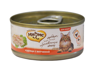 Консервы для кошек: Курица с ветчиной в нежном желе